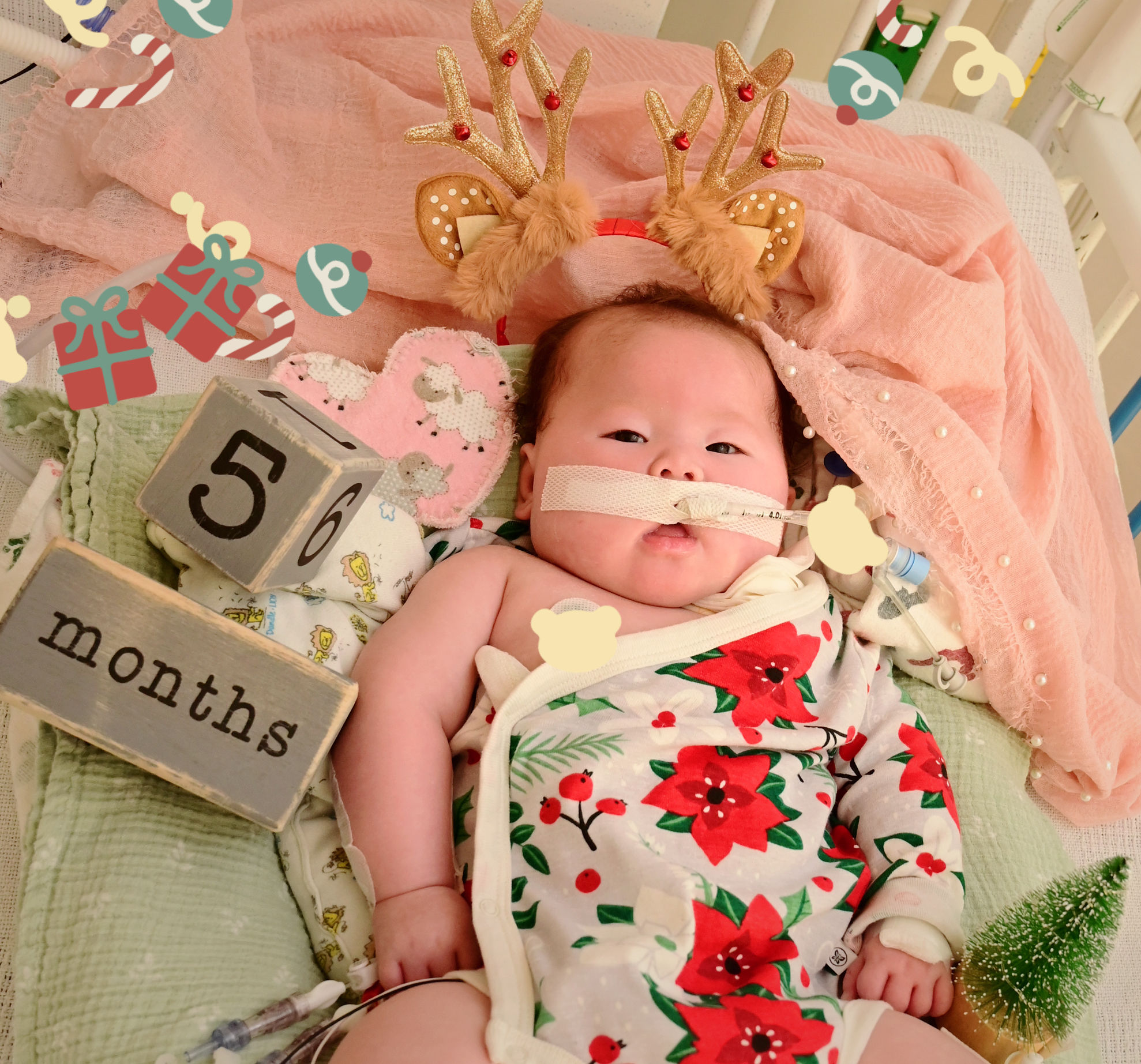 Image of Constance with blocks written '5 months'